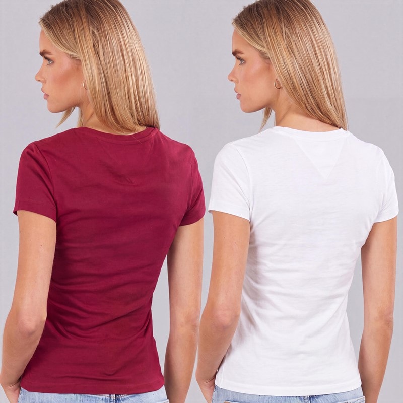 Womens Two Pack T-Shirts Ecru/Lavish Cerise - Image 2