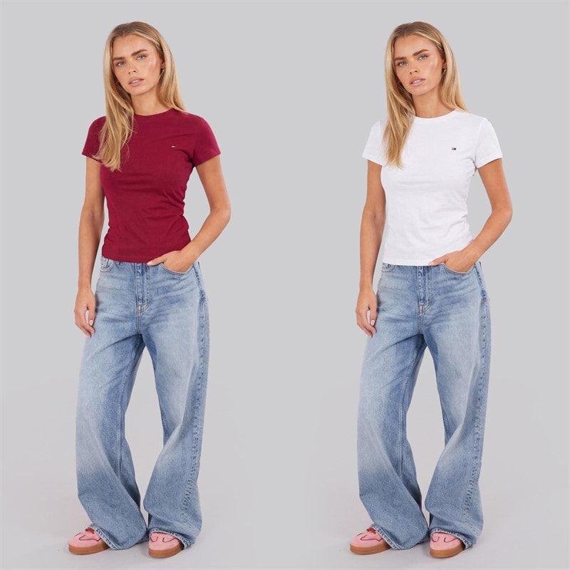 Womens Two Pack T-Shirts Ecru/Lavish Cerise - Image 3