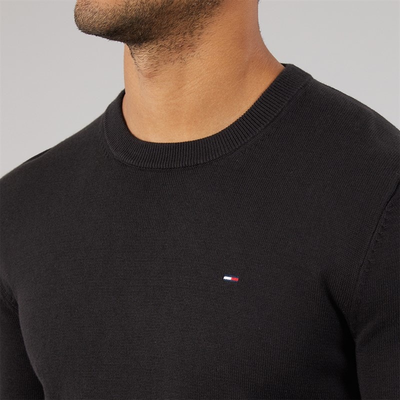 Mens Slim Fit Essential Light Jumper Black - Image 3