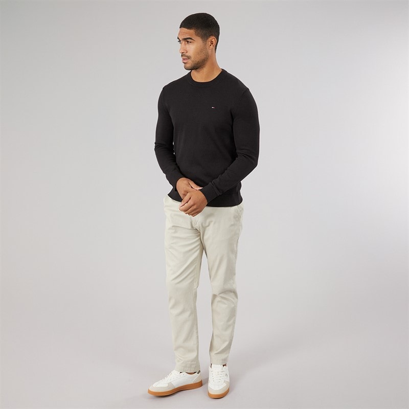 Mens Slim Fit Essential Light Jumper Black - Image 4