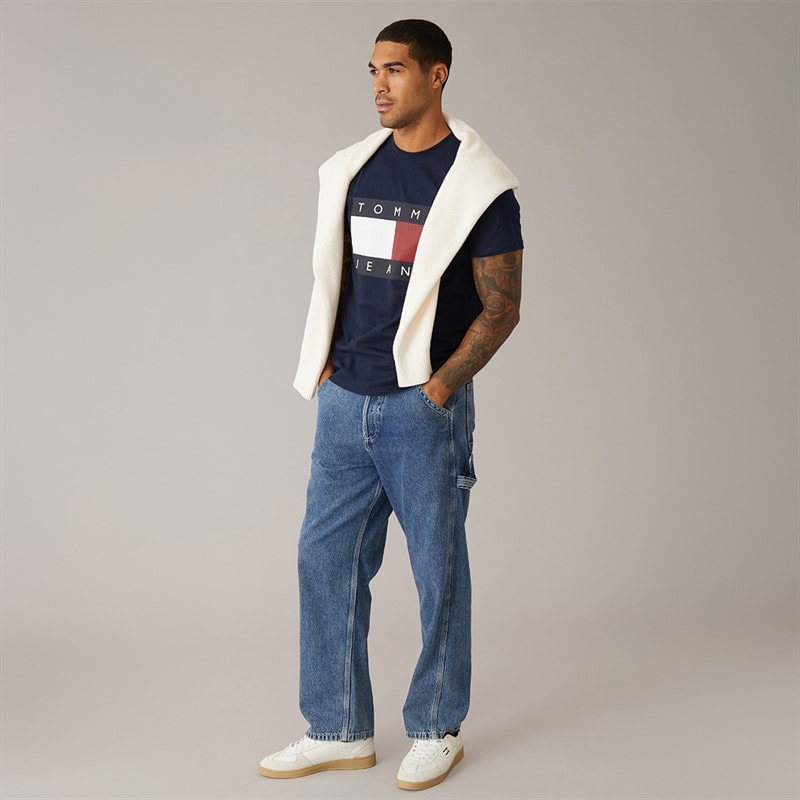 Mens Big Flag T-Shirt Dark Night Navy - Image 4