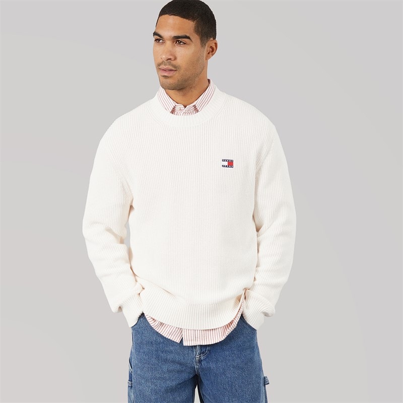 Mens Badge Jumper Ancient White - Image 3
