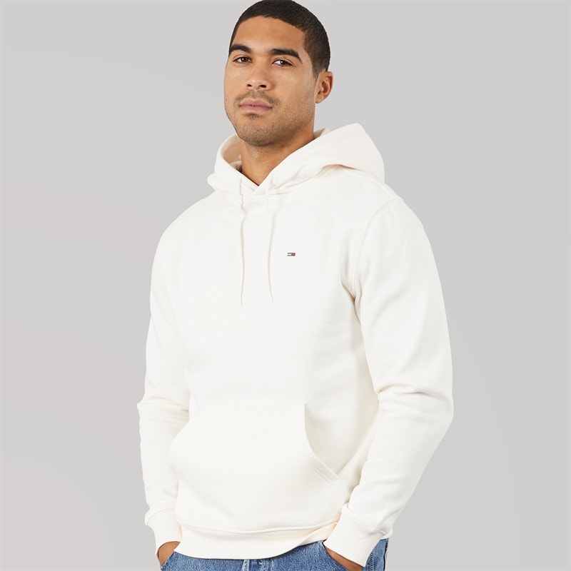 Tommy Jeans Mens Flag Hoodie Off White