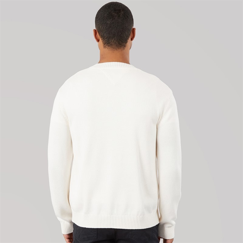 Mens Flag Crew Neck Jumper Ancient White - Image 2