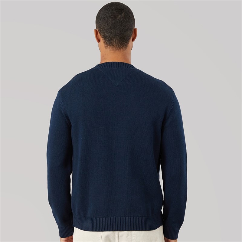 Mens Flag Crew Neck Jumper Dark Night Navy - Image 2