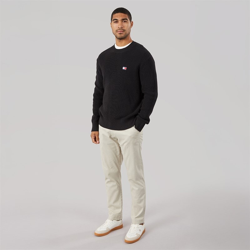 Mens Badge Jumper Black - Image 4