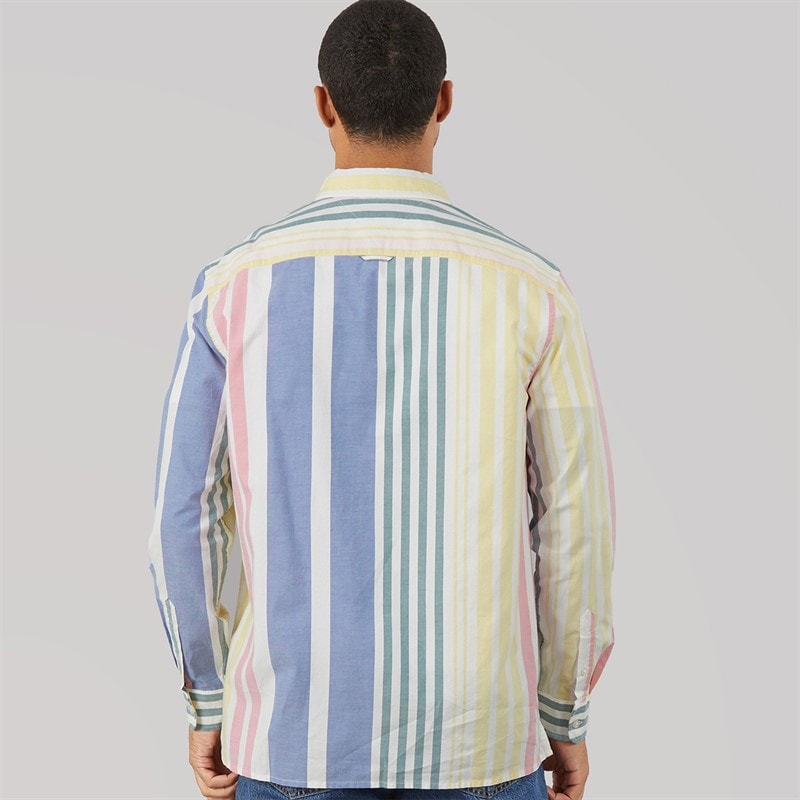 Mens Oxford Fun Stripe Shirt Ecru Stripe - Image 2