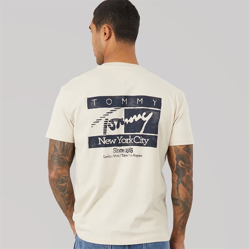 Mens Sign Flag T-Shirt Classic Beige - Image 3
