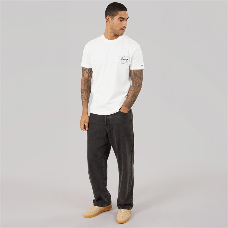 Mens Sign Flag T-Shirt Ecru - Image 4