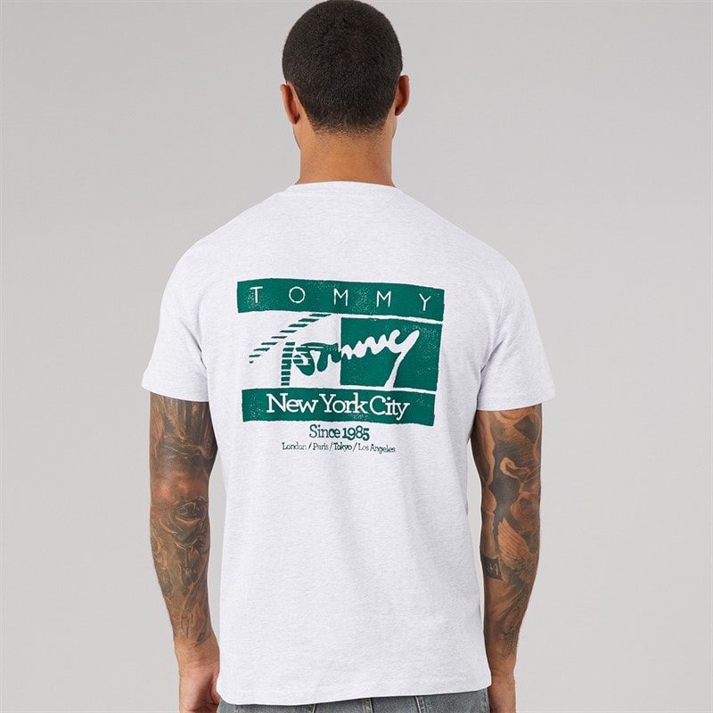 Mens Sign Flag T-Shirt Ice Grey Heather - Image 3