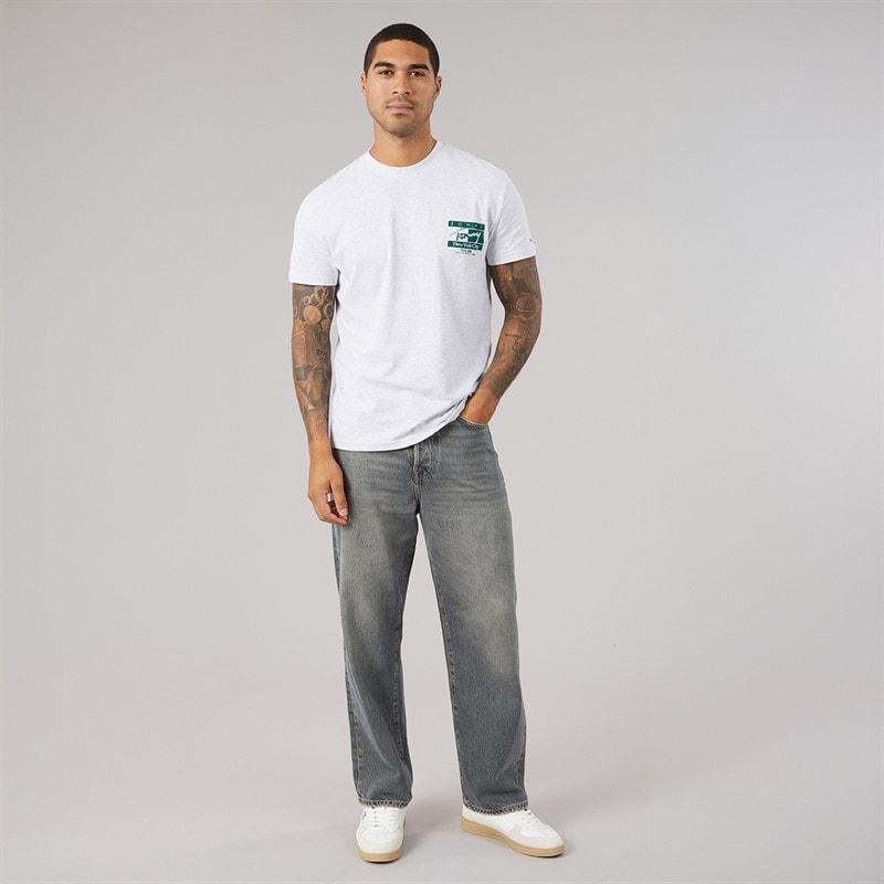Mens Sign Flag T-Shirt Ice Grey Heather - Image 4