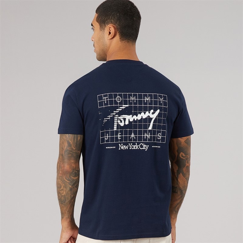 Mens Sign Flag T-Shirt Dark Night Navy - Image 2