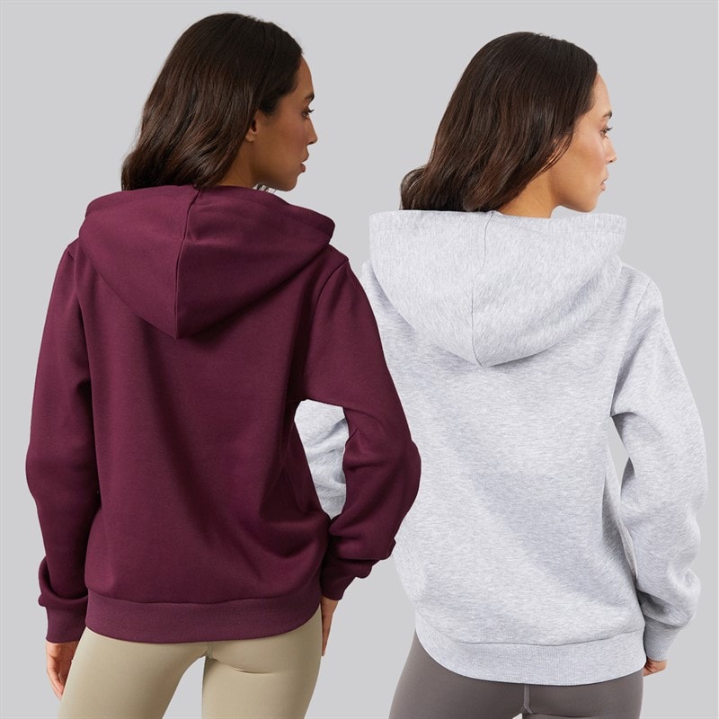 Womens Two Pack Viola Hoodies Fig/Light Grey Marl - Image 2