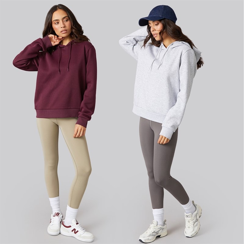 Womens Two Pack Viola Hoodies Fig/Light Grey Marl - Image 3