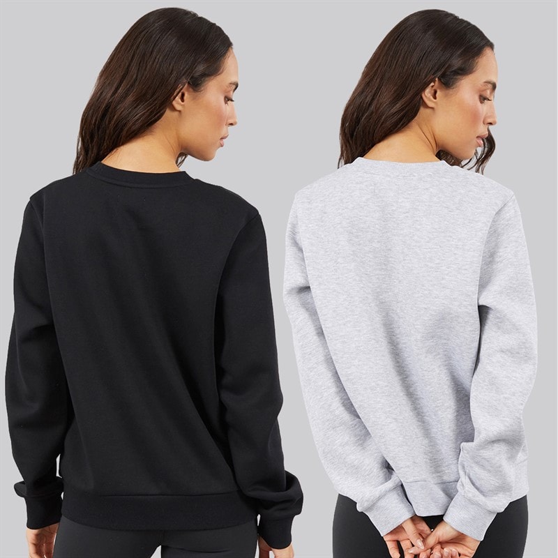 Womens Two Pack Viola Sweatshirts Black/Grey Marl - Image 2