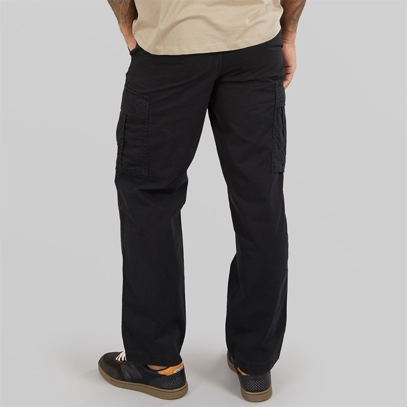 Mens Carl Relaxed Cargo Pants Black - Image 2