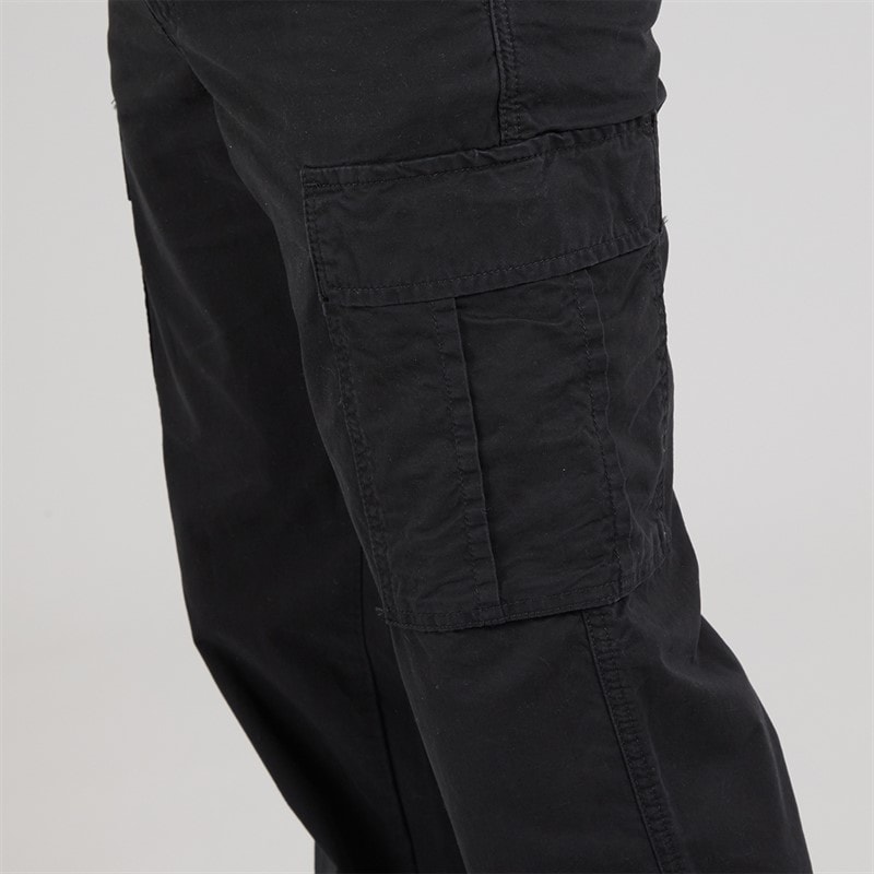 Mens Carl Relaxed Cargo Pants Black - Image 3