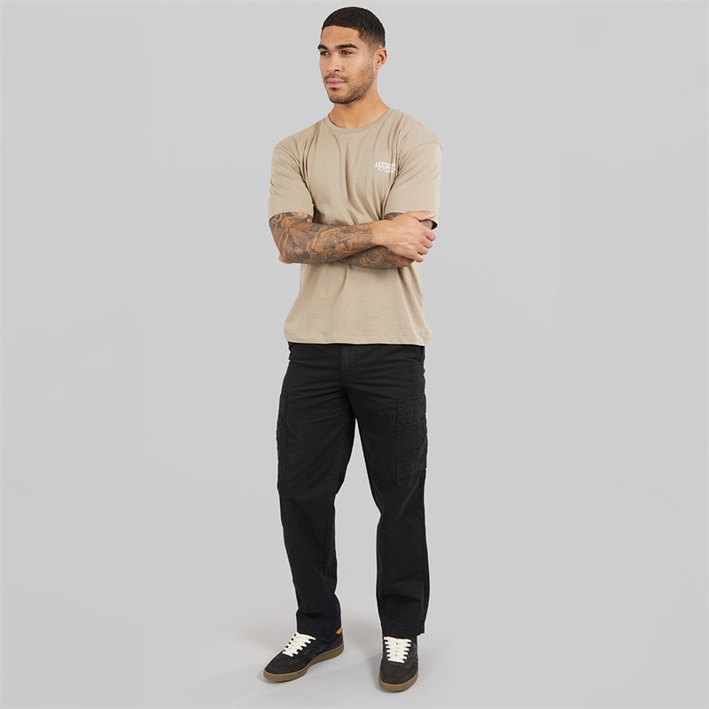 Mens Carl Relaxed Cargo Pants Black - Image 4