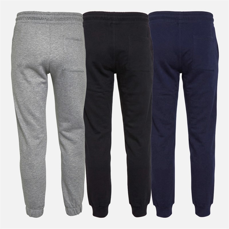 Mens Three Pack Logo Sweat Pants Light Grey Marl/Sky Captain/Black - Image 2