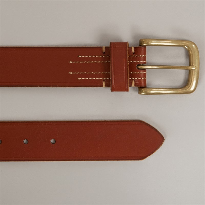 Mens Cattleman 4 Thread Stitch Belt Tan - Image 2