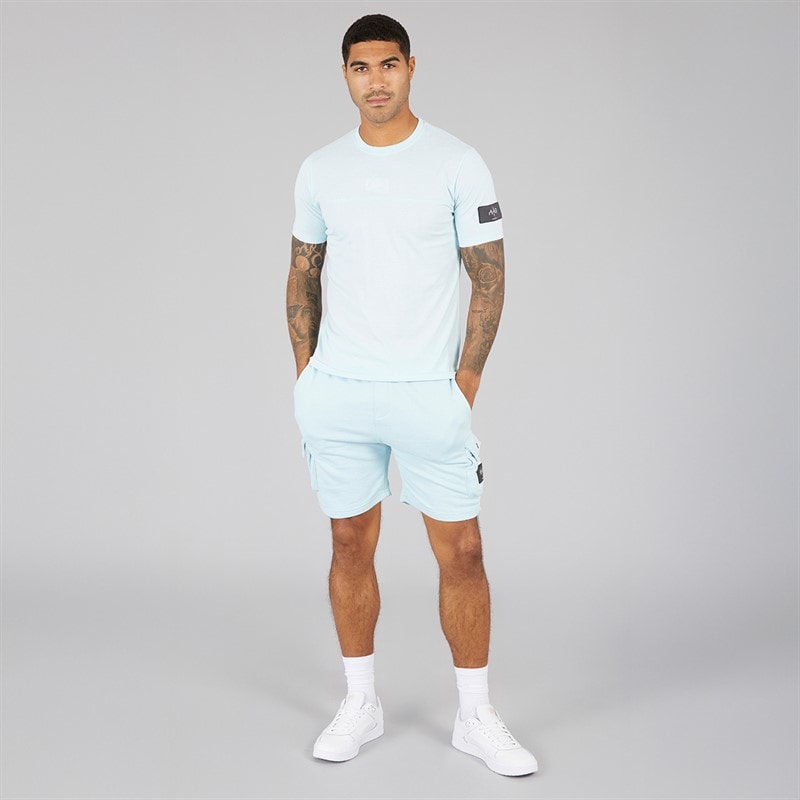 Mens Elation T-Shirt And Shorts Set Sky Blue - Image 4