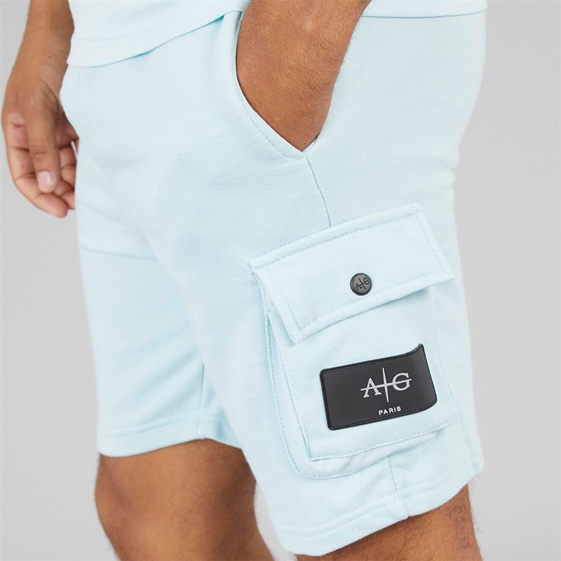 Mens Elation T-Shirt And Shorts Set Sky Blue - Image 5