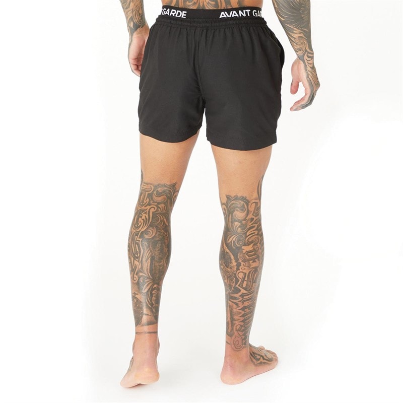 Mens Abroad Swim Shorts Black - Image 2