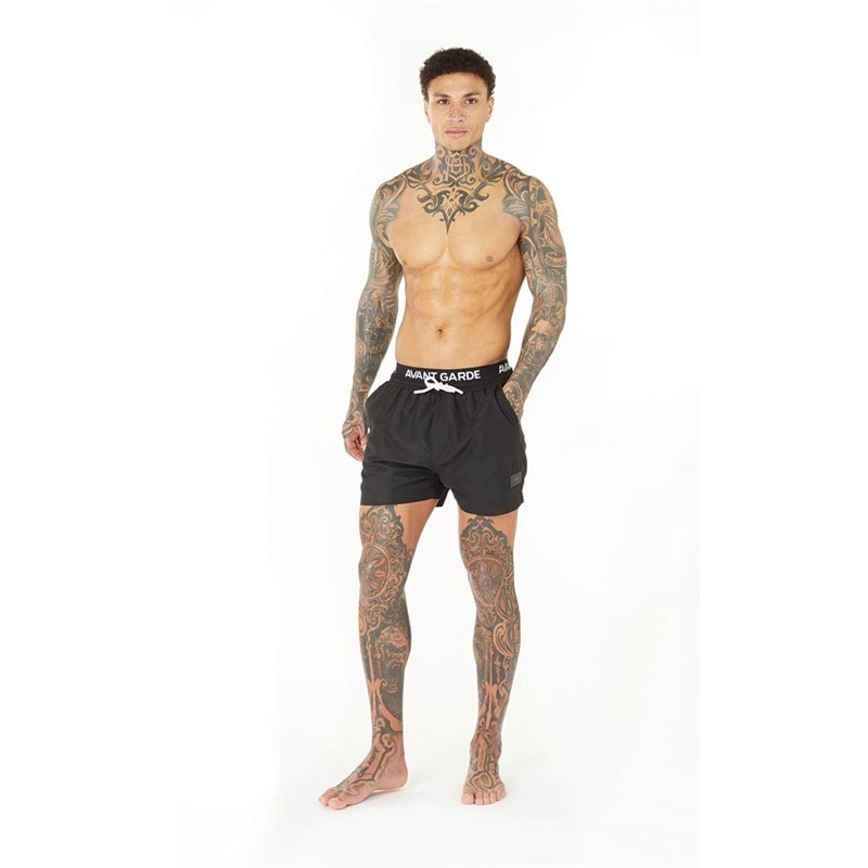 Mens Abroad Swim Shorts Black - Image 4