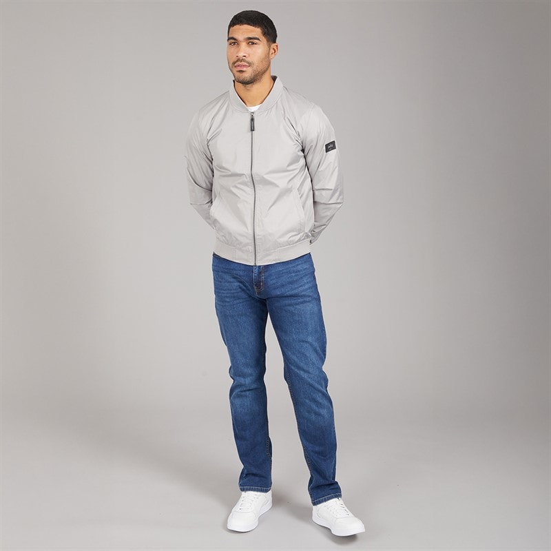 Mens Veste Bomber Jacket Light Grey - Image 4