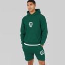 Mens Fausser Hoodie And Shorts Set Emerald