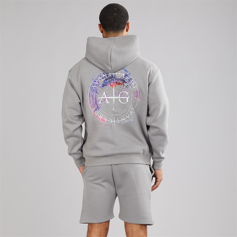 Mens Microscopique Hoodie And Shorts Set Steel - Image 2
