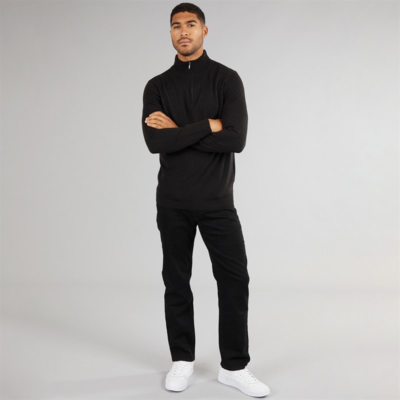 Mens Dagenham 1/4 Zip Jumper Black - Image 3