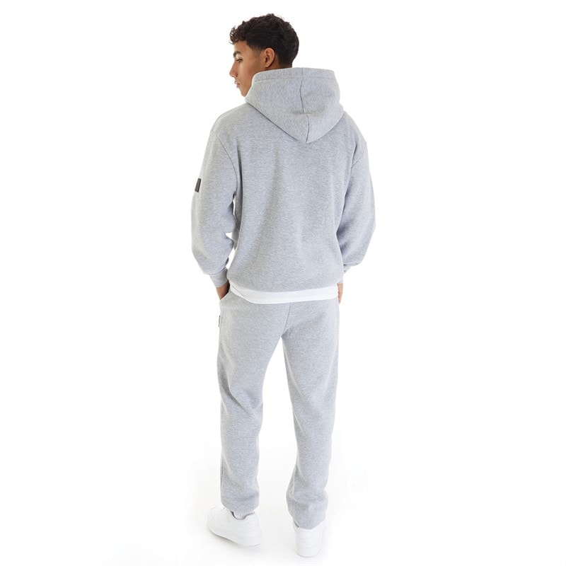 Mens Badge Tracksuit Light Grey Marl - Image 3