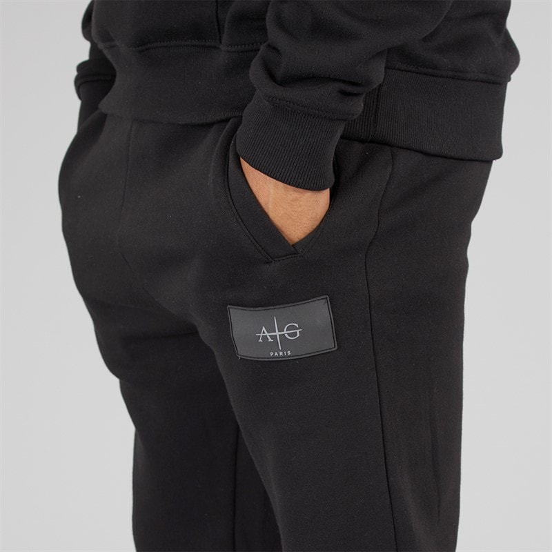 Mens Badge Tracksuit Black - Image 5