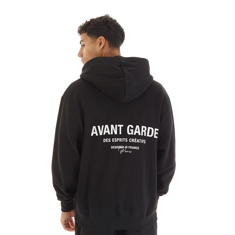 Mens Zip Hoodie Black - Image 3