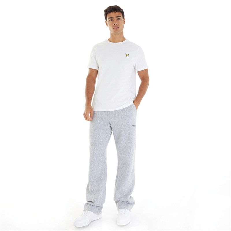 Mens Straight Leg Joggers Light Grey Marl - Image 3