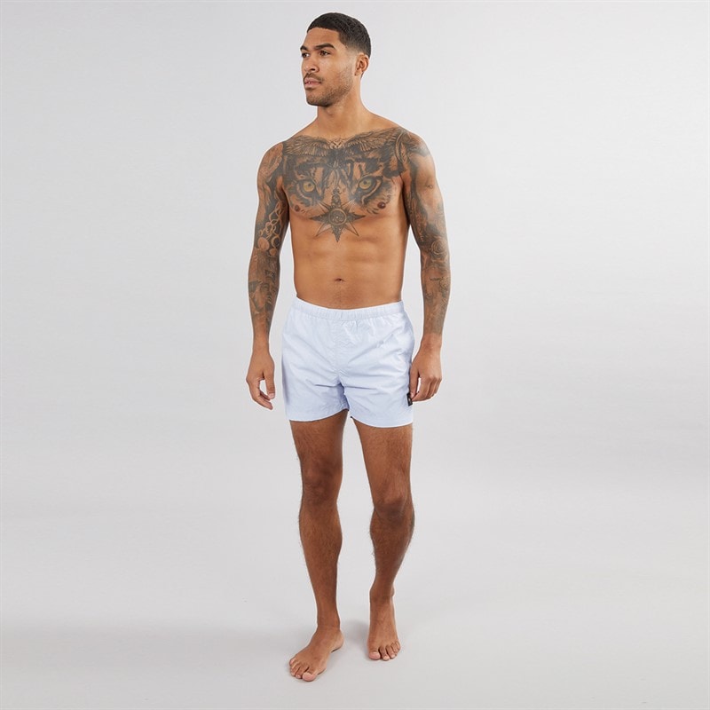 Mens Farris Crinkle Swim Shorts Silver Blue - Image 3