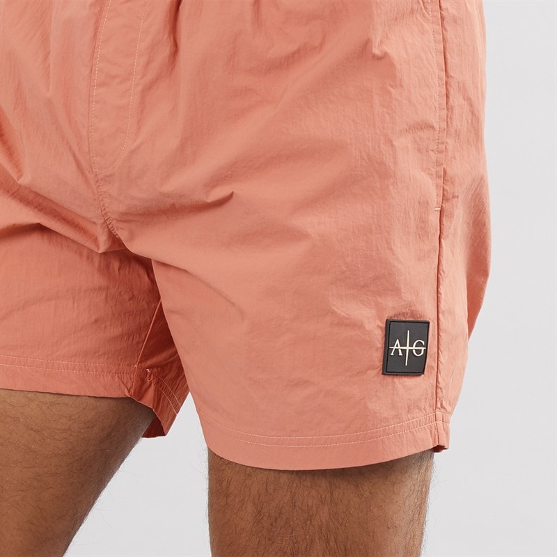 Mens Farris Crinkle Swim Shorts Burnt Orange - Image 3