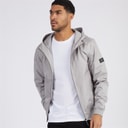Mens Hooded Veste Bomber Jacket Light Grey