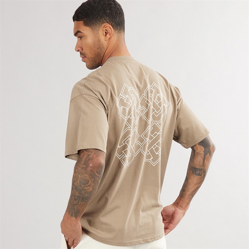 Mens Emblem T-Shirt Mink - Image 3
