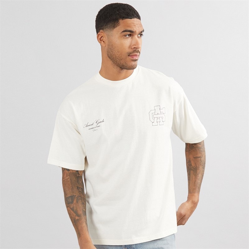 Mens Emblem T-Shirt Off White - Image 2