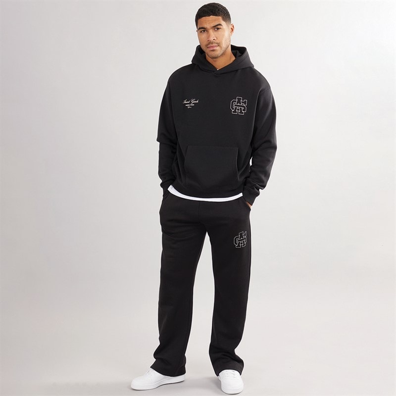 Mens Emblem Hoodie Black - Image 3