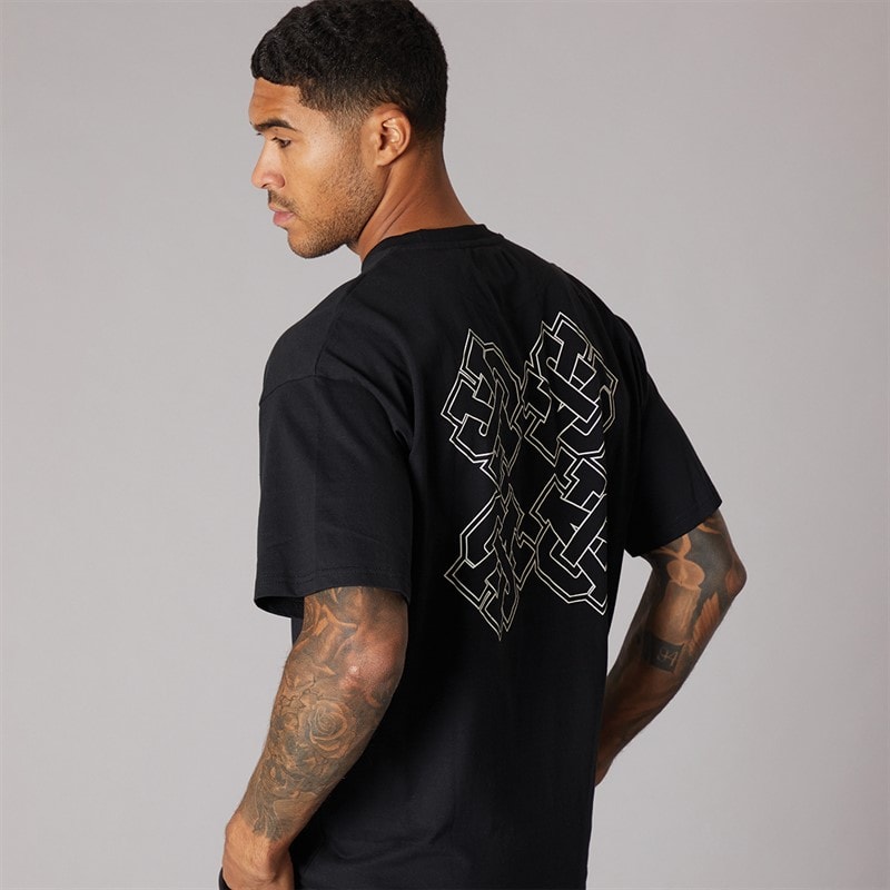 Mens Emblem T-Shirt Black - Image 2