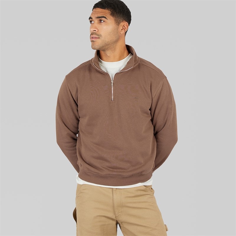 Mens Vespa 1/4 Zip Sweatshirt Mink - Image 5