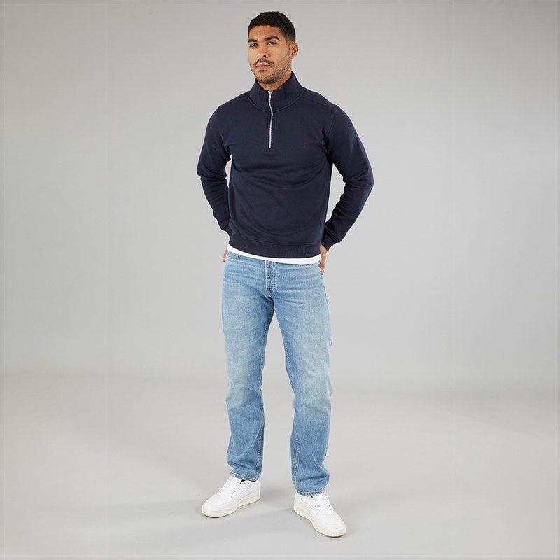 Mens Vespa 1/4 Zip Sweatshirt Navy - Image 4