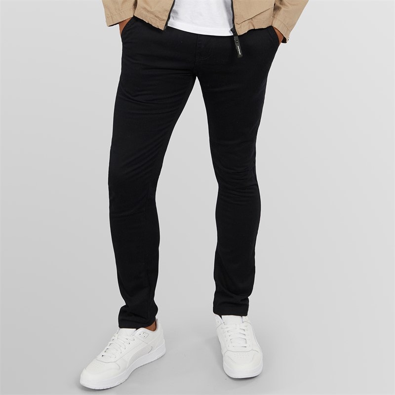 Avant Garde Mens Alvaro Stretch Chinos Black