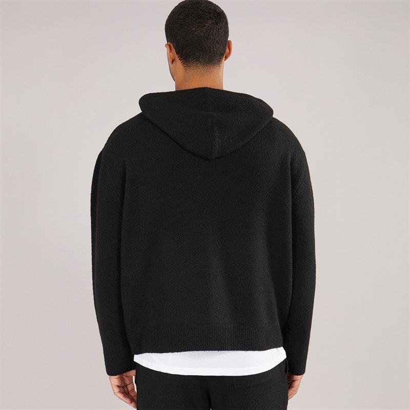 Mens AG Brushed Knit Hoodie Black - Image 2
