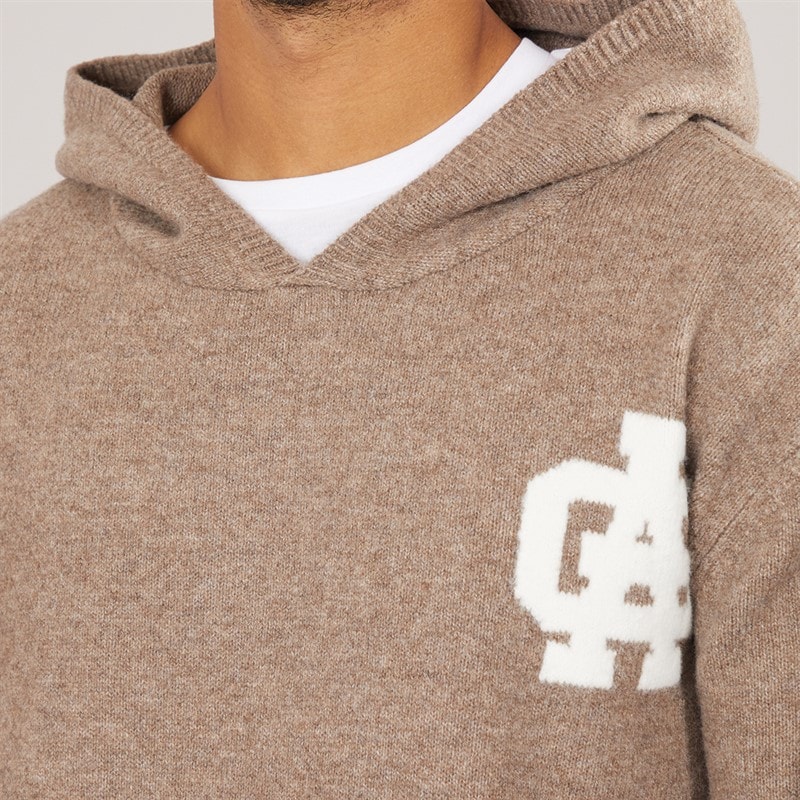 Mens AG Brushed Knit Hoodie Mink - Image 3