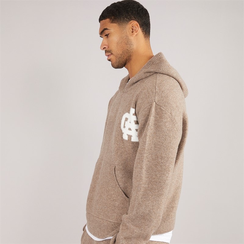Mens AG Brushed Knit Hoodie Mink - Image 4