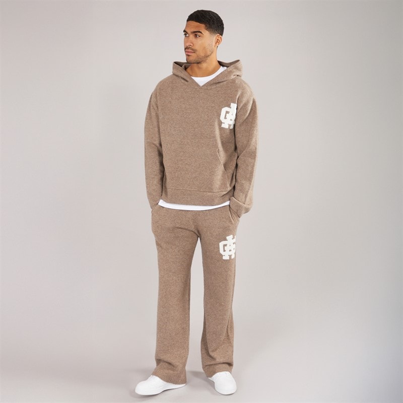 Mens AG Brushed Knit Hoodie Mink - Image 5